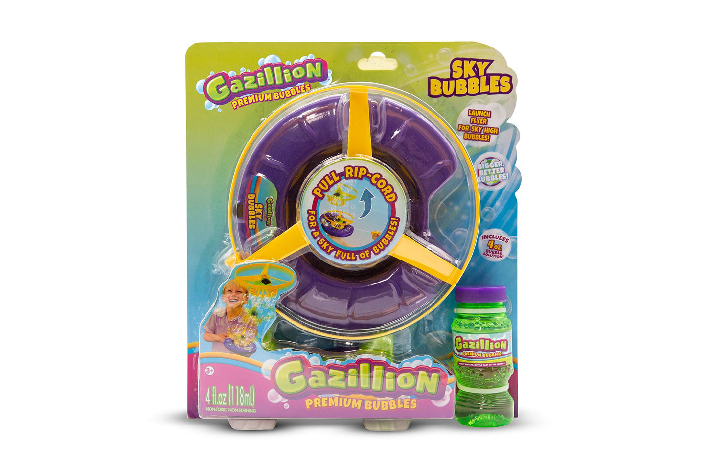 Gazillion Bubbles - Sky Bubbles Bubble Launcher - 4Oz. Bottle Of Solution Included - Perfect For Parties & Playtime - Ages 3 And Up