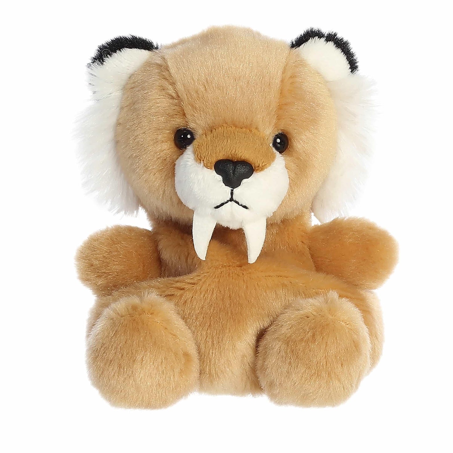 Aurora Adorable Palm Pals Ash Saber Tooth Tiger Stuffed Animal - Fun Collectible Plush for Kids and mature-themed Collectors - Perfect for Decorating Rooms and Birthday Gifts - Brown 5 Inches