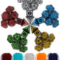 CiaraQ Polyhedral Dice with 5 Pouches, 5 Sets of Retro Dice for MTG DND Board Games, 35 Pieces
