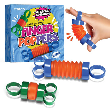 Finger Poppers Fidget Toy For Kids - Hand Exercisers Pop Tube Mini Fidget Toys - Sensory Toy For Girls And Boys - Finger Strengthener And Occupational Therapy Toy Stocking Stuffers - Pack Of 2