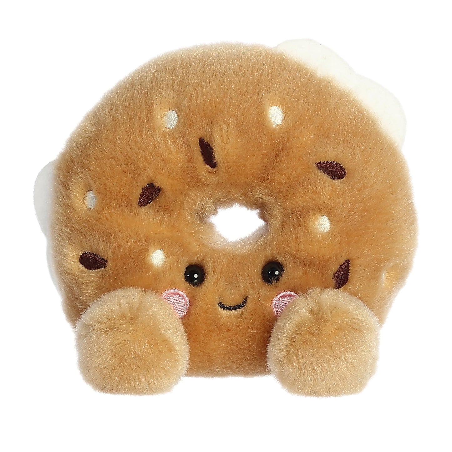 Aurora Adorable Palm Pals Tony Everything Bagel Stuffed Animal - Fun Collectible Plush for Kids and mature-themed Collectors - Perfect for Decorating Rooms and Birthday Gifts - Brown 5 Inches