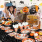ATFUNSHOP Halloween Tablecloth Plastic 4PACKS 54 X 108 Rectangular Black Spider Web Disposable Table Cover Waterproof Spillproof