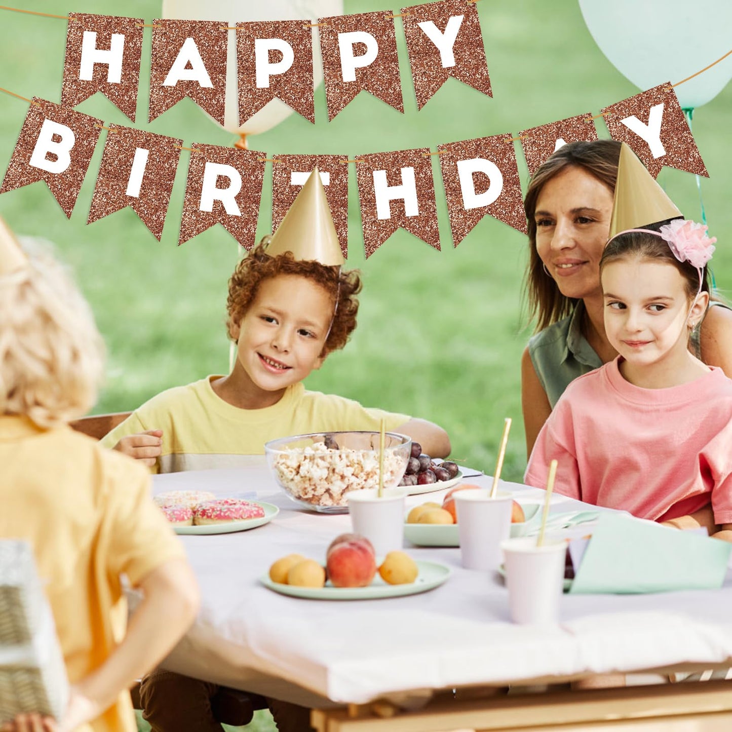 Brown Glitter Happy Birthday Banner Birthday Sign For Backdrop Brown Birthday Party Decorations For Boys Girls Happy Birthday Garland Bunting Banner Kids Adults Party Supplies
