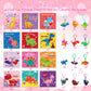 24 Pieces Valentines Day Gifts for Kids Cartoon Cards with Keychains, Valentines Greeting Cards for Classroom Exchange Cards an