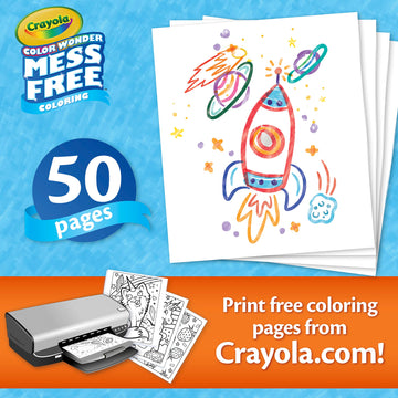 Crayola Color Wonder Mess Free Coloring Pages (50Ct), Create Your Own Coloring Pages, Blank Color Wonder Refill, Toddler Gift, 3+