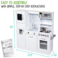 Lil' Jumbl Kids Kitchen Set, Pretend Wooden Play Kitchen, Battery Operated Icemaker & Microwave with Realistic Sound, Pots & Pan