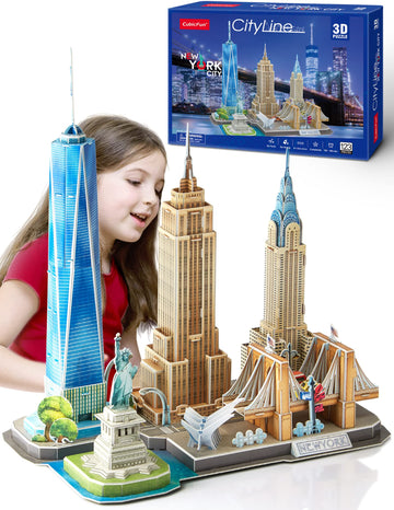 3D Puzzle - Puzzles For Kids Ages 8-10 New York City Stem Projects Arts And Crafts For Kids Ages 8-12 - Toys For Girls 8-10 - 8 Year Old Girl Birthday Gift For Kids 8-12