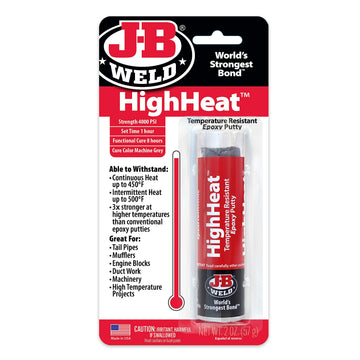 J-B Weld HighHeat 500 Degree Epoxy Putty Stick, 2 oz, Grey, Model 8297, Epoxy Resin