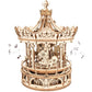 Rokr 3D Wooden Puzzles Music Box - Diy Model Building Kit Mechanical Merry-Go-Round Exquisite Display Gifts For Teens Man/Woman Family