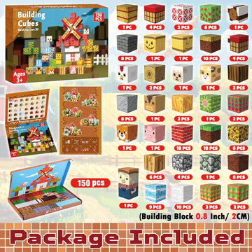 Graceduck Magnetic Blocks - 150 Pcs Build Magnetic Farm Animal Homes - Magnetic Toys For Montessori Toddler Christmas Birthday Gifts - Stem Sensory Toys For 3 4 5 6 7 8 9 10 Year Old Boys & Girls