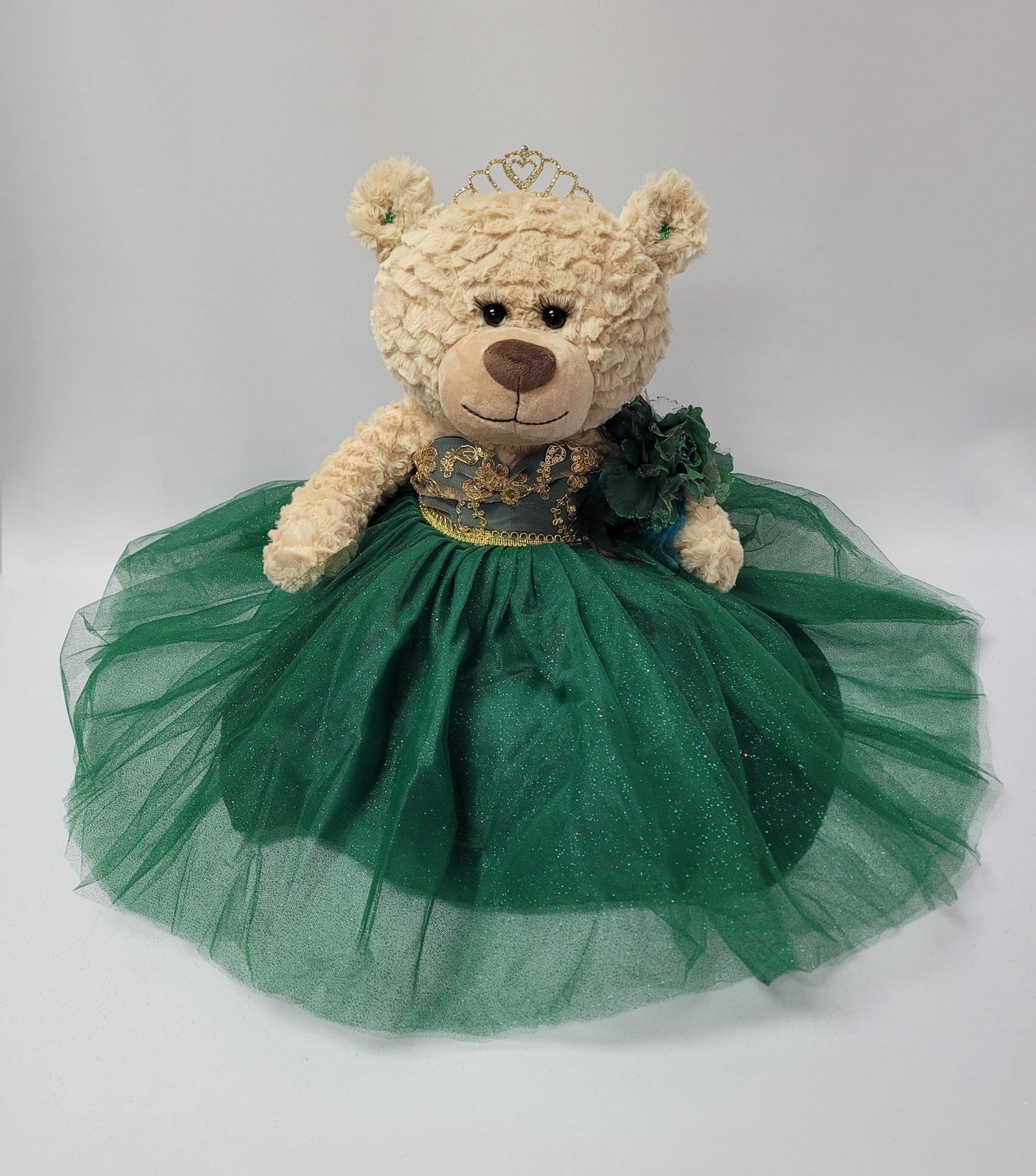 Kinnex Collections Since 1997 20' Quince Anos Quinceanera Last Doll Teddy Bear With Dress (Centerpiece) ~ B16632-33 (Emerald Green)