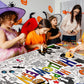 Giant Halloween Coloring Poster With 6 Stacking Crayons, Bat Ghost Party Favor Set Jumbo Paper Coloring Banner Large Art Crafts