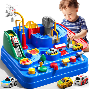 Jukudahu Race Track Car Toys For Kids 3 4 5 6 Years Old - City Car Toys For Boys 3-5 Years Old, Car Toys For Toddlers 3-4 Years