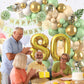 80Th Birthday Decorations Sage Green,80Th Birthday Balloon Garland Party Decorations With Number 80 Foil Balloons,Happy Birthday