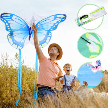 Leitee 6 Pack Large Kite For Kids And Adults Butterfly Kite For Kids Age 4-8-12 Dragonfly Owl Parrot Eagle Goldfish Teens Toy Ea