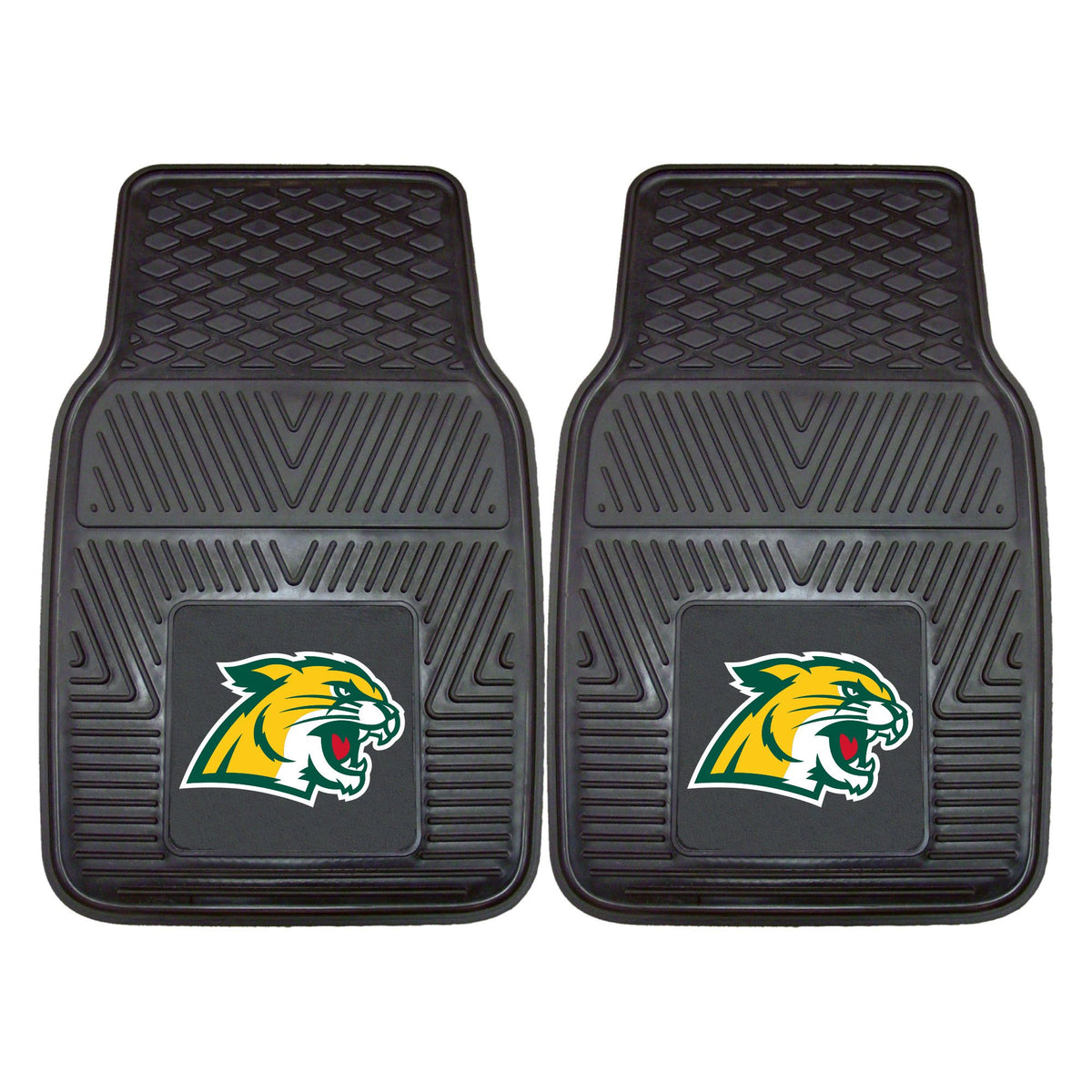 FANMATS 13282 Northern Michigan Wildcats 2-Piece Heavy Duty Vinyl Car Mat Set, Front Row Floor Mats, All Weather Protection, Uni