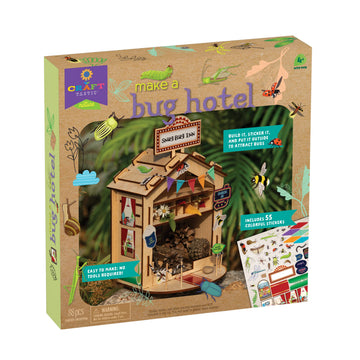 PlayMonster Craft-Tastic Bug Hotel DIY Craft Kit for Ages 4+, Multi-Color, No Tools Needed, Model CT2212