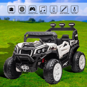 Postack 24V Kids Ride On Car With Parent Remote Control, 2Wd/4Wd Battery Powered Electric Toy Car With Car Key, 4X4 Ride On Utv