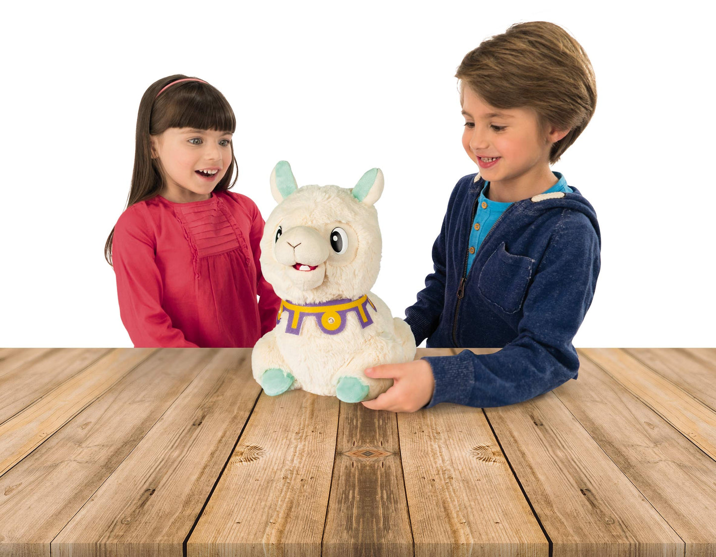 Club Petz Spitzy The Funny Llama Interactive Plush Toy, 10 inches, Cream, Plush, Model 91825IM3
