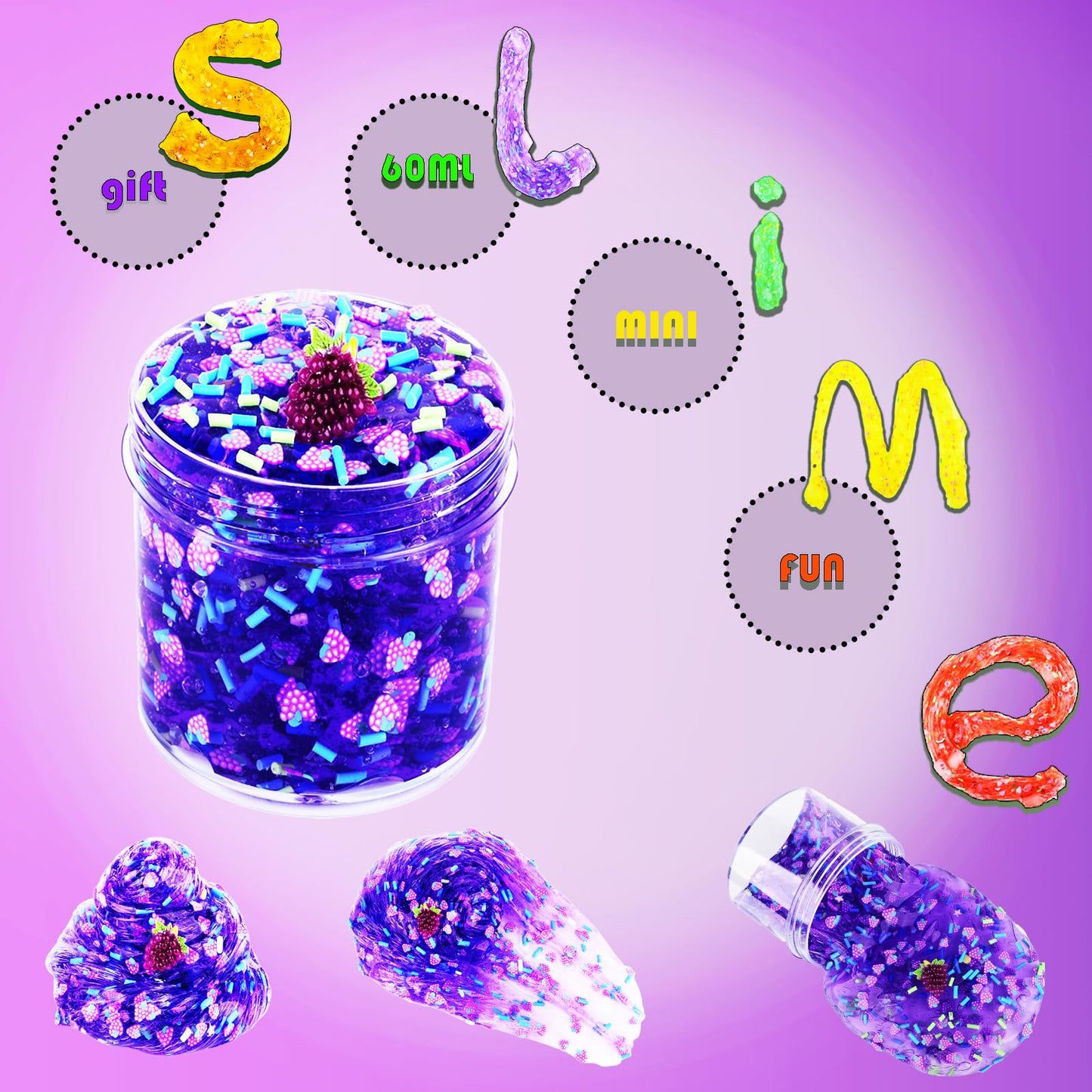 8 Pack,Funny Slime Crystal Clear Slime Kit,Boba Slime Party Favors For Girls Boys,Stress Relief Toys Super Soft And Non-Sticky,