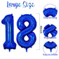 Number 18 Balloon 40 Inch, Laser Blue Big Number Balloon, Giant Mylar 18Th Balloons Number, Helium Birthday Balloons For Teenage
