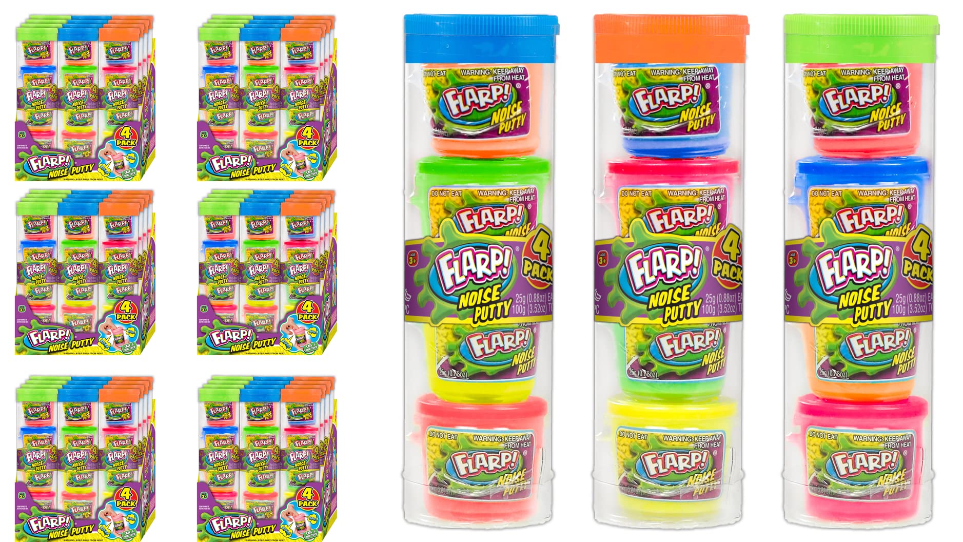 Ja-Ru Mini Flarp Noise Putty (72 Tubes, 4 Slime Each) Bulk Slime Party Favors For Kids. Fart Noise Maker. Hand Therapy Putty, St