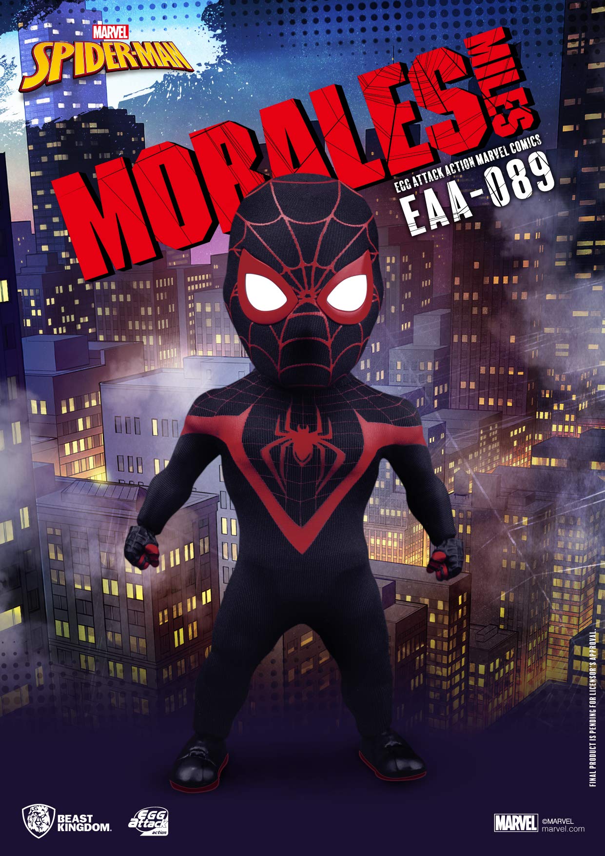 Beast Kingdom Marvel Comics: Miles Morales Eaa-089 Egg Attack Action Figure, Multicolor