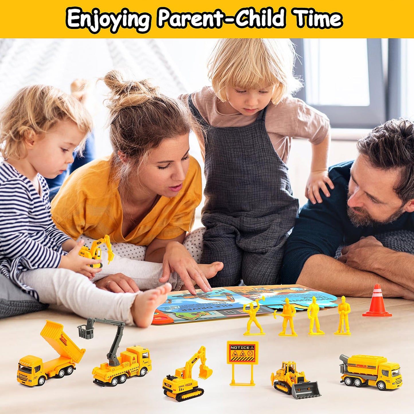 iGRATENS Construction Toys Set - Sound Board Book & 20 PCS Toys for Kids 3+, Metal Model iGRATENS015, Perfect for Truck Lovers