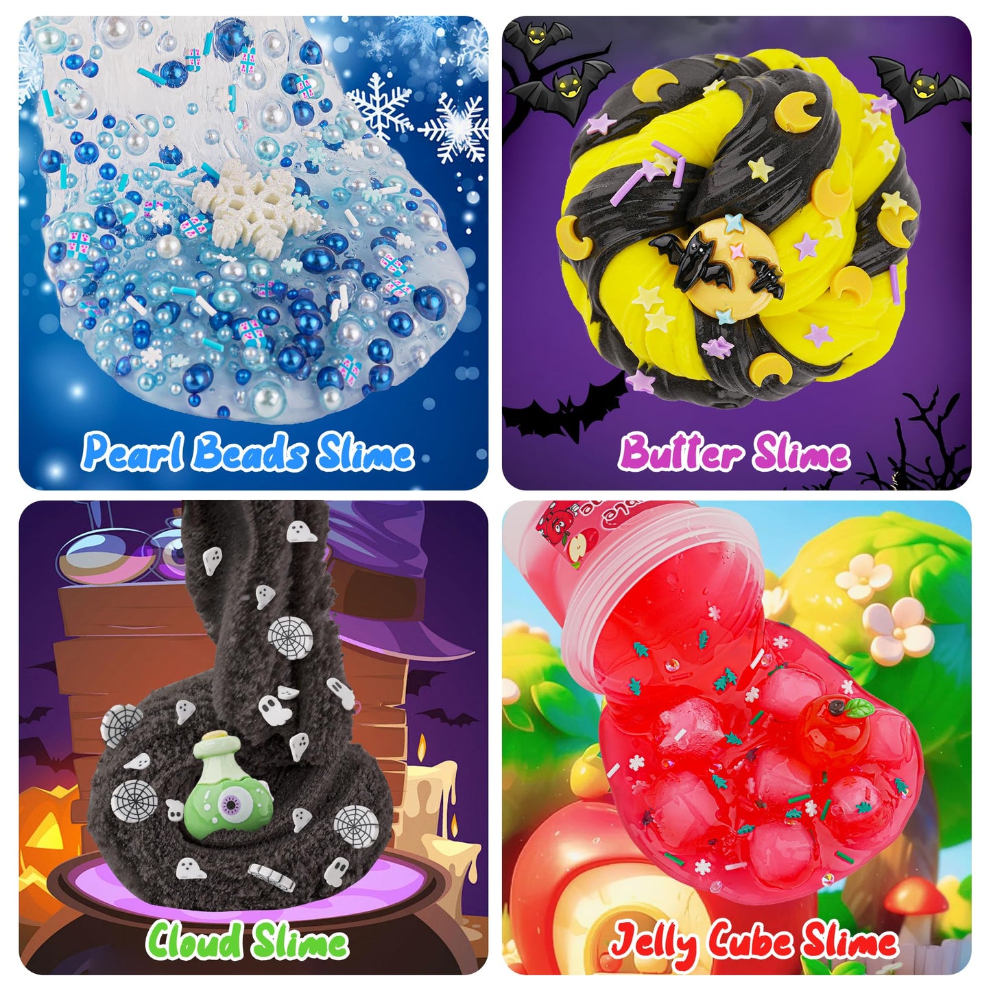 8 Pack Textures Slime Kit For Kids, Slime Variety Pack Different Textures, With Butter Slime, Cloud Slime & Snow Fizz Crunchy Sl