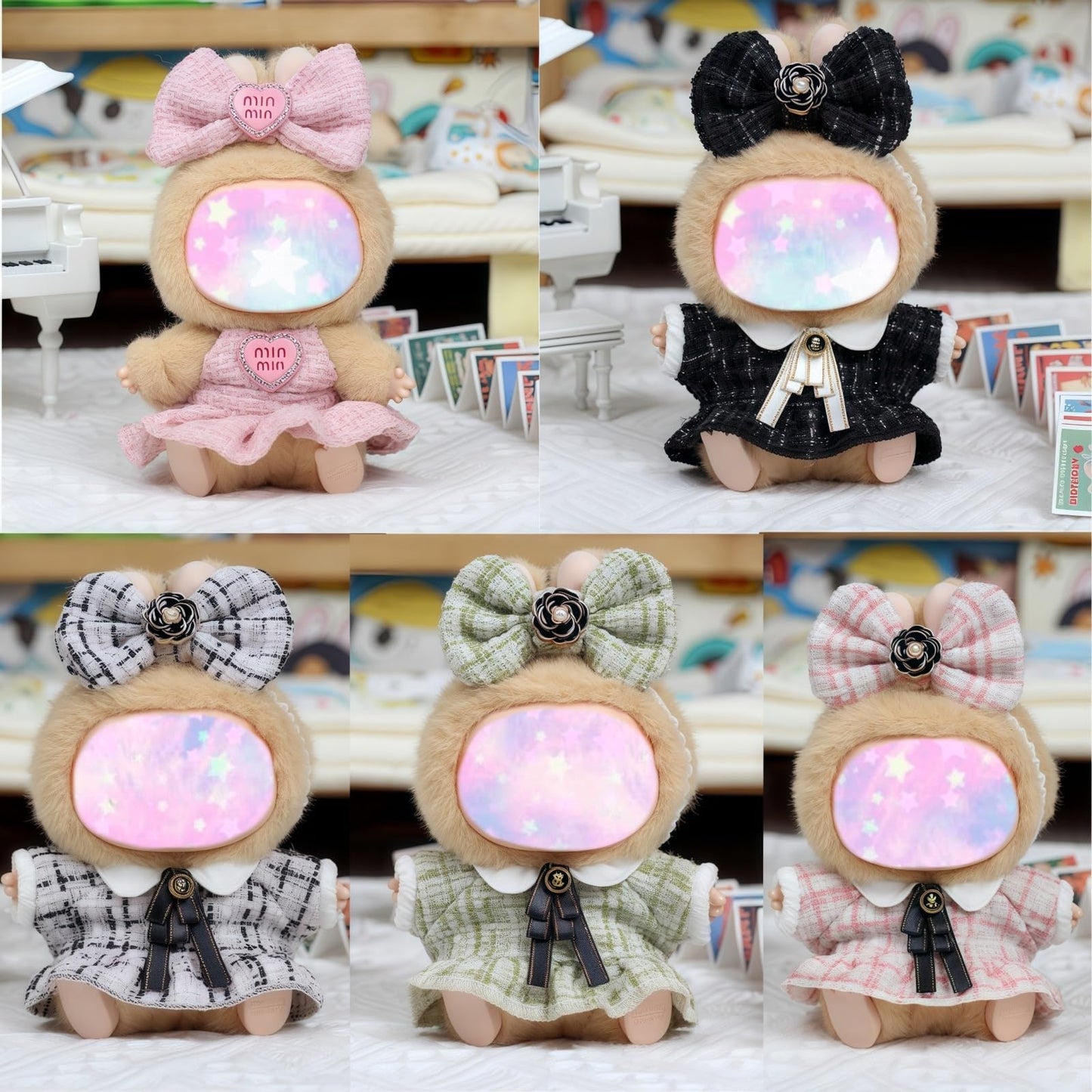 17cm Doll Clothes Set (No Doll), 3 Pieces Dress Outfit Set for 6.7inch Doll Suit, Luxury Chic Hat & Clothes Accessories for 1st/