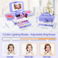 YasinKidz 59 in 1 Kids Makeup Kit, Real Washable Set with LED Mirror, Purple, Age 3+