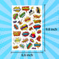 Cool Superhero Stickers 615 Count Boom Party Favors Goodie Gifts Bags Decor For Birthday Invitations Adhesive Stickers Decorations Cartoon Comic Style Stickers