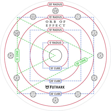 Futhark Dnd Spell Template Large To 30' Cube & 30' Cone, D&D Aoe Spell Template - Measure Area Of Effect Spell Template Dnd Acce