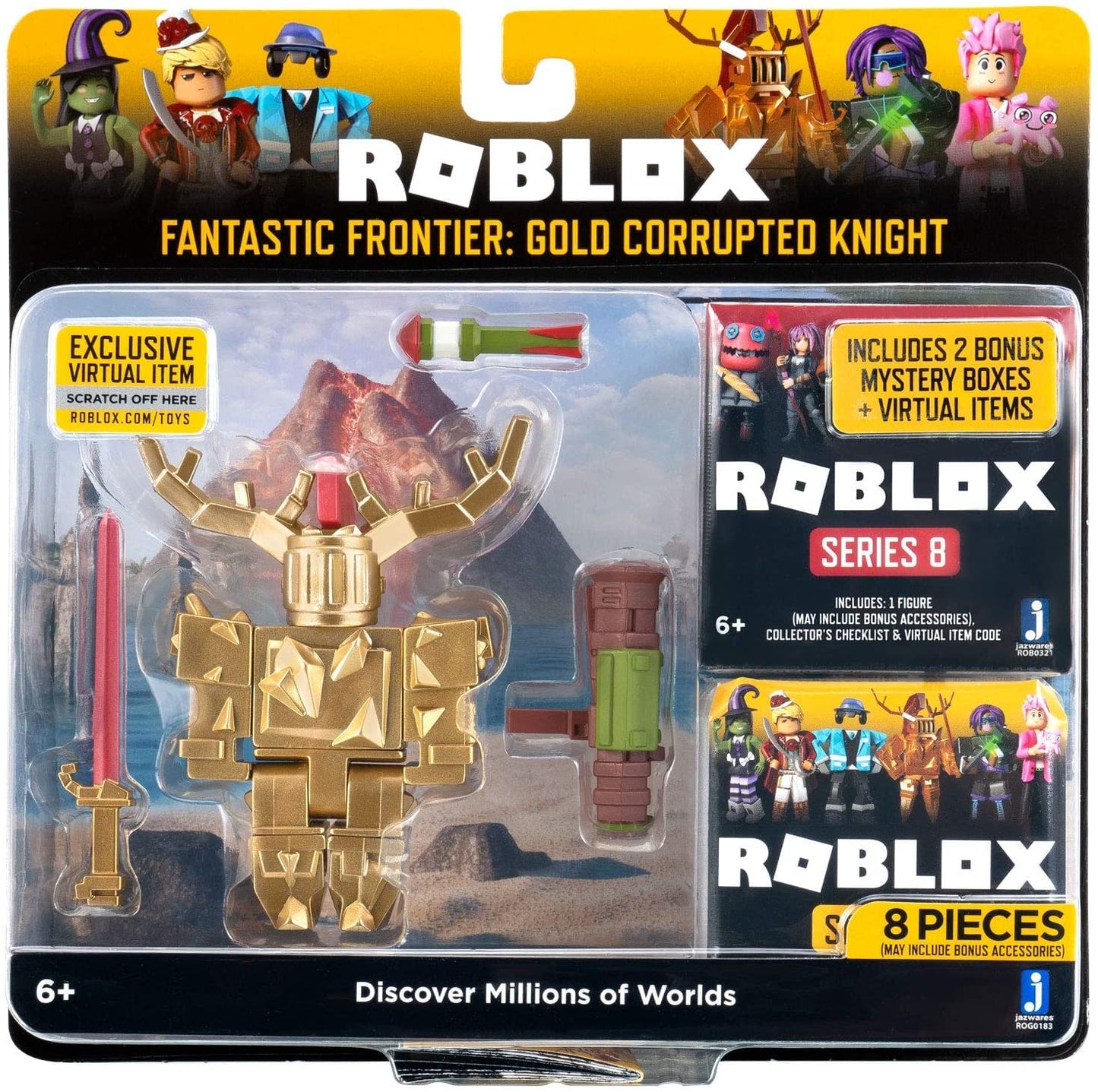 Roblox Action Collection - Brainbot 3000 Figure Pack + Two Mystery Figure Bundle [Includes 3 limited availability Virtual Items]