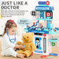 Doctor Kit for Kids Toddlers 3-8, 2 in 1 Kids Doctors Play Set with Costume, Stethoscope and Surgical Light, Pretend Medical Sta