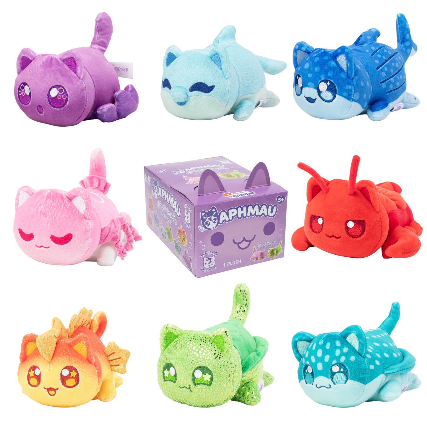 Aphmau 6  MeeMeow Mystery Plush - Series 5; YouTube Gaming Channel  Blind Box  1 of 8 Possible Under The Sea MeeMeows  Official Merch-New