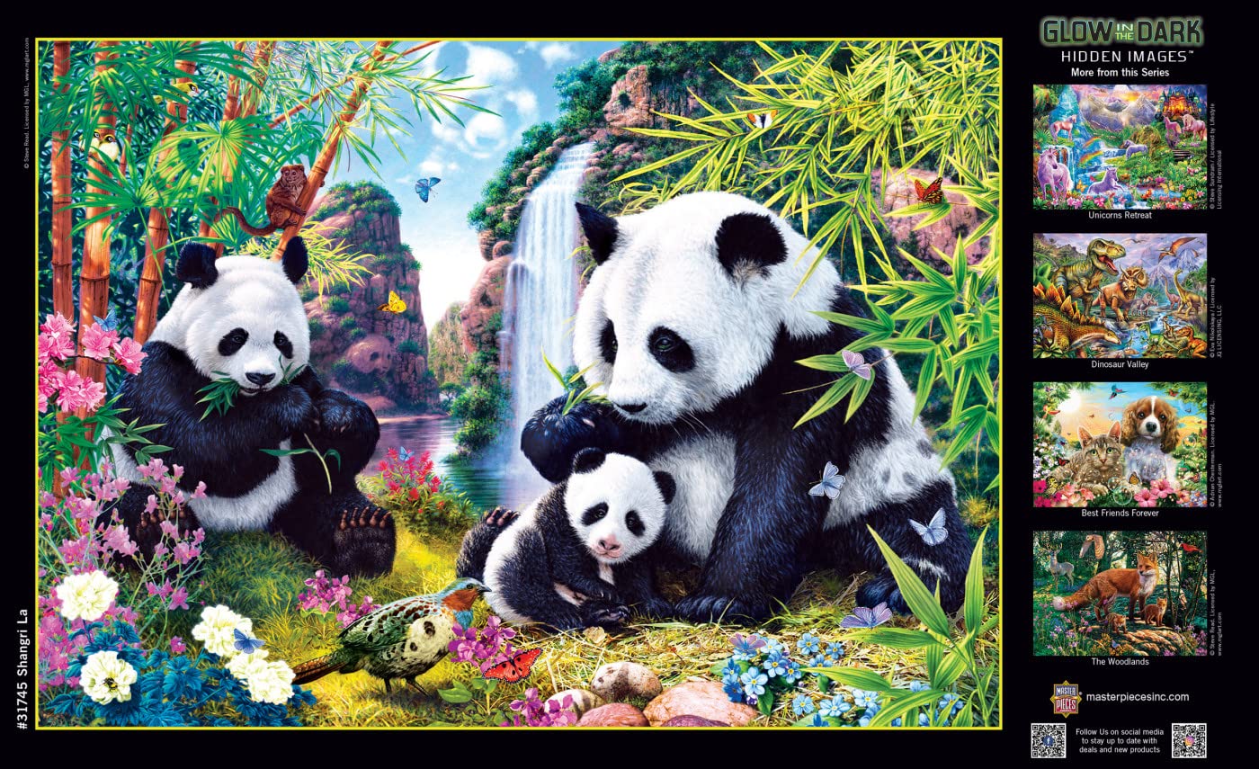 Masterpieces 500 Piece Glow In The Dark Jigsaw Puzzle For Adults, Family, Or Kids - Shangri La - 15''X21''