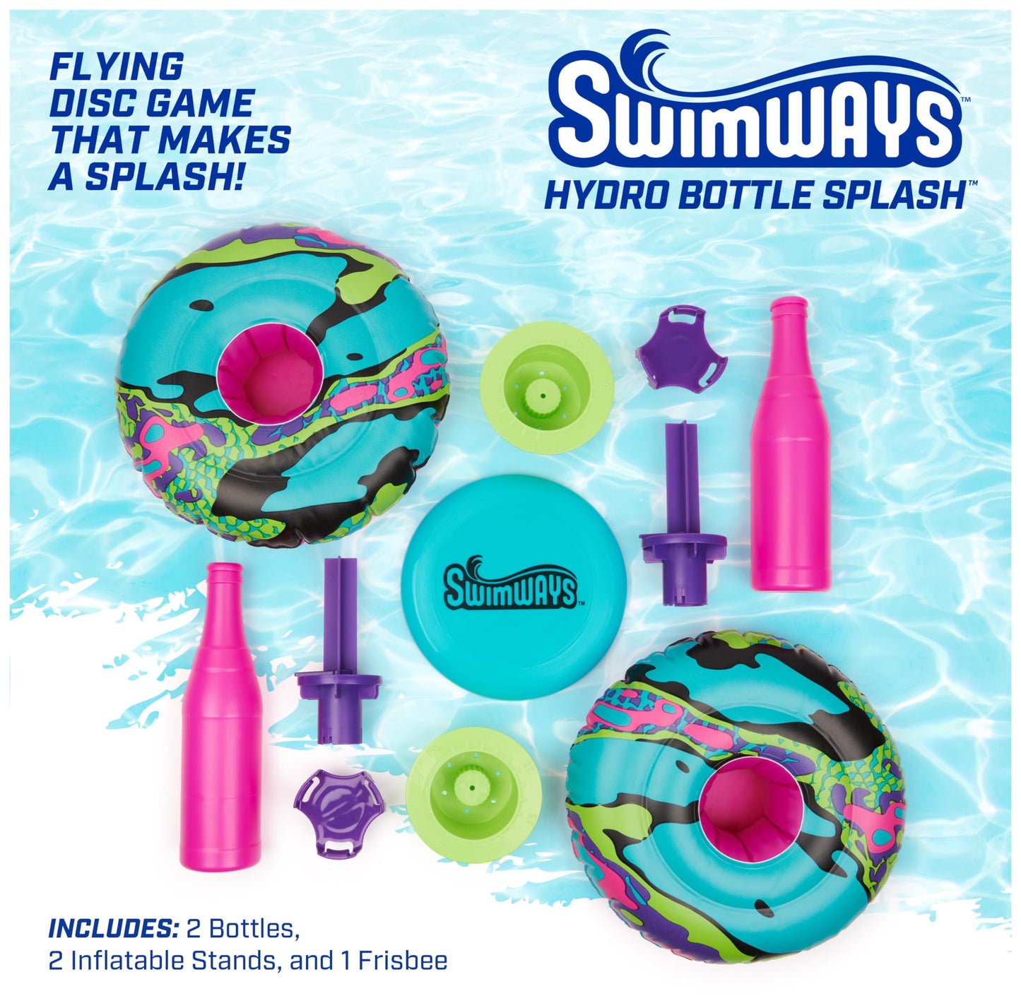 SwimWays Hydro Bottle Splash - Pool Toy for Kids & Adults, Plastic, 1 Size, Throwing Disc Game, Model 6068637