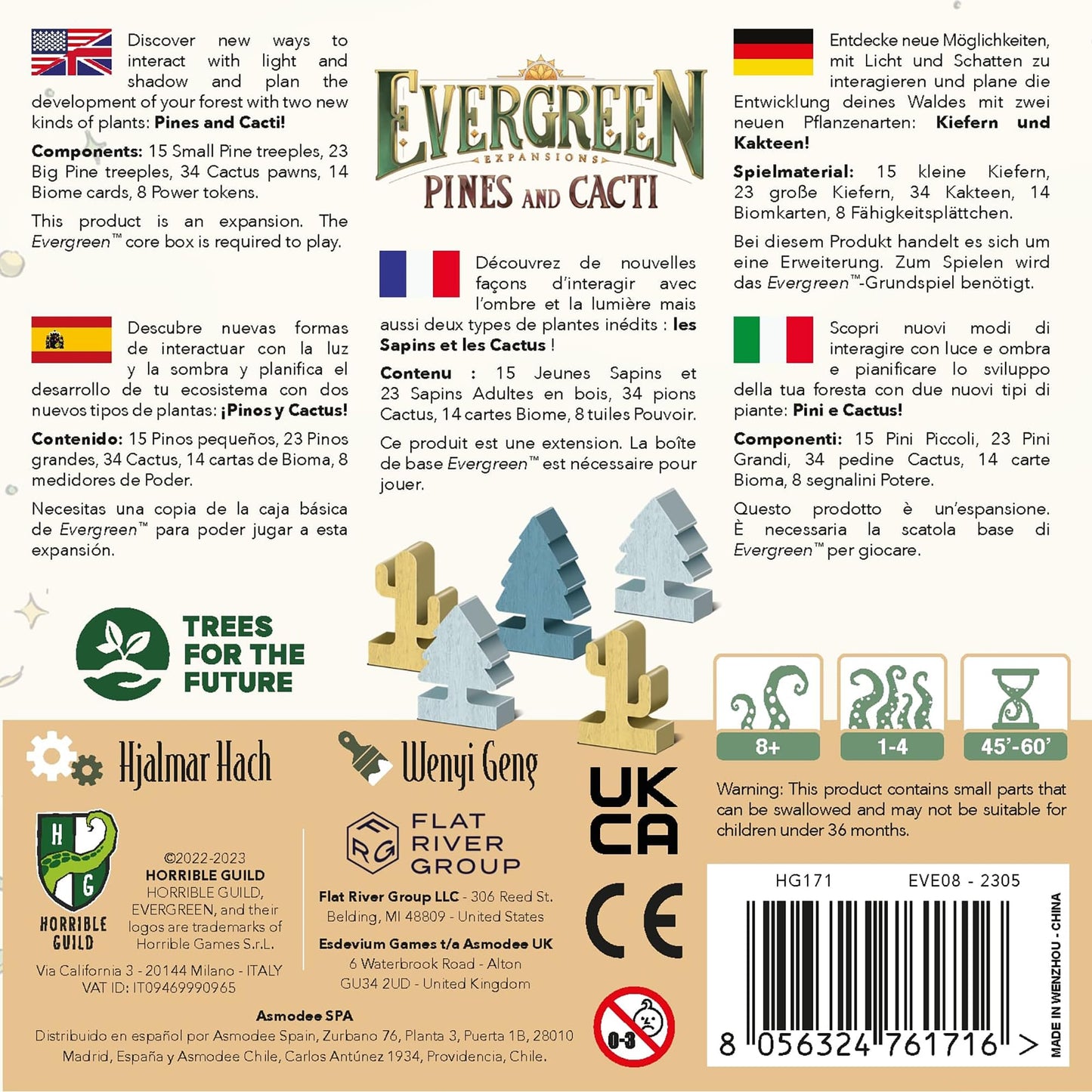 Horrible Guild Evergreen Pines and Cacti Expansion - Modular Board Game, Small, Multicolor, Model HG171, Ages 8+