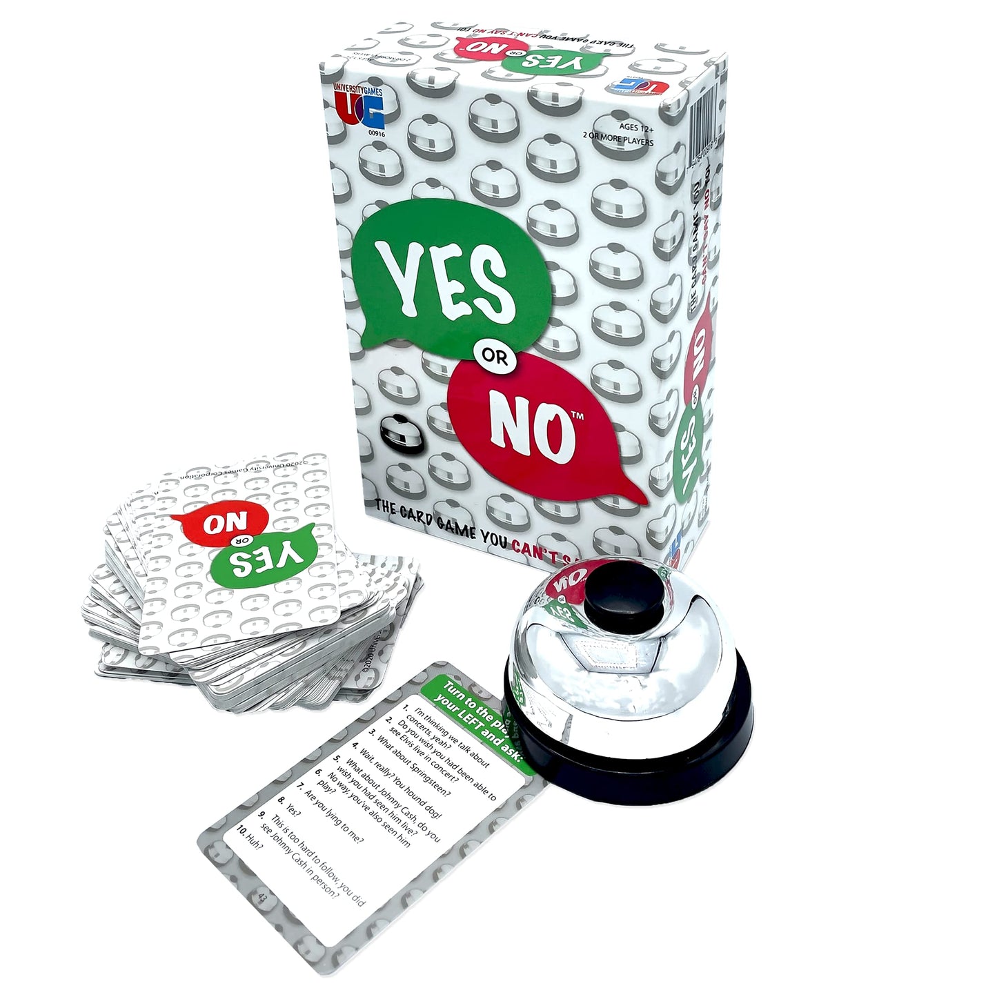 University Games Yes or No Card Game for 2+ Players, Ages 12+, Cardboard, Model 00916, Blue