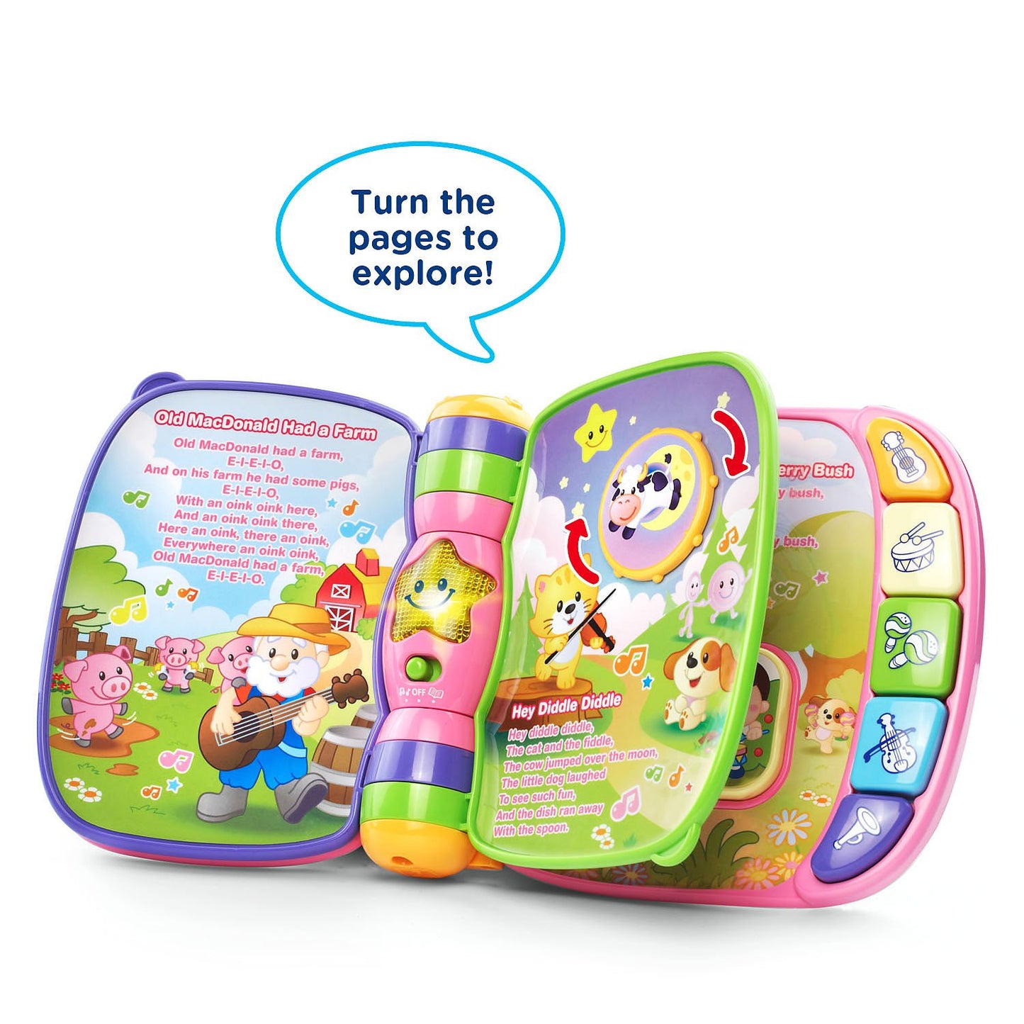 VTech Musical Rhymes Book - Pink, Plastic, Model 80-166710, Interactive Learning Toy for Kids