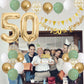50Th Birthday Decorations For Men Women, Sage Green White Gold Birthday Balloons With Happy 50Th Birthday Banner 50Th Birthday C