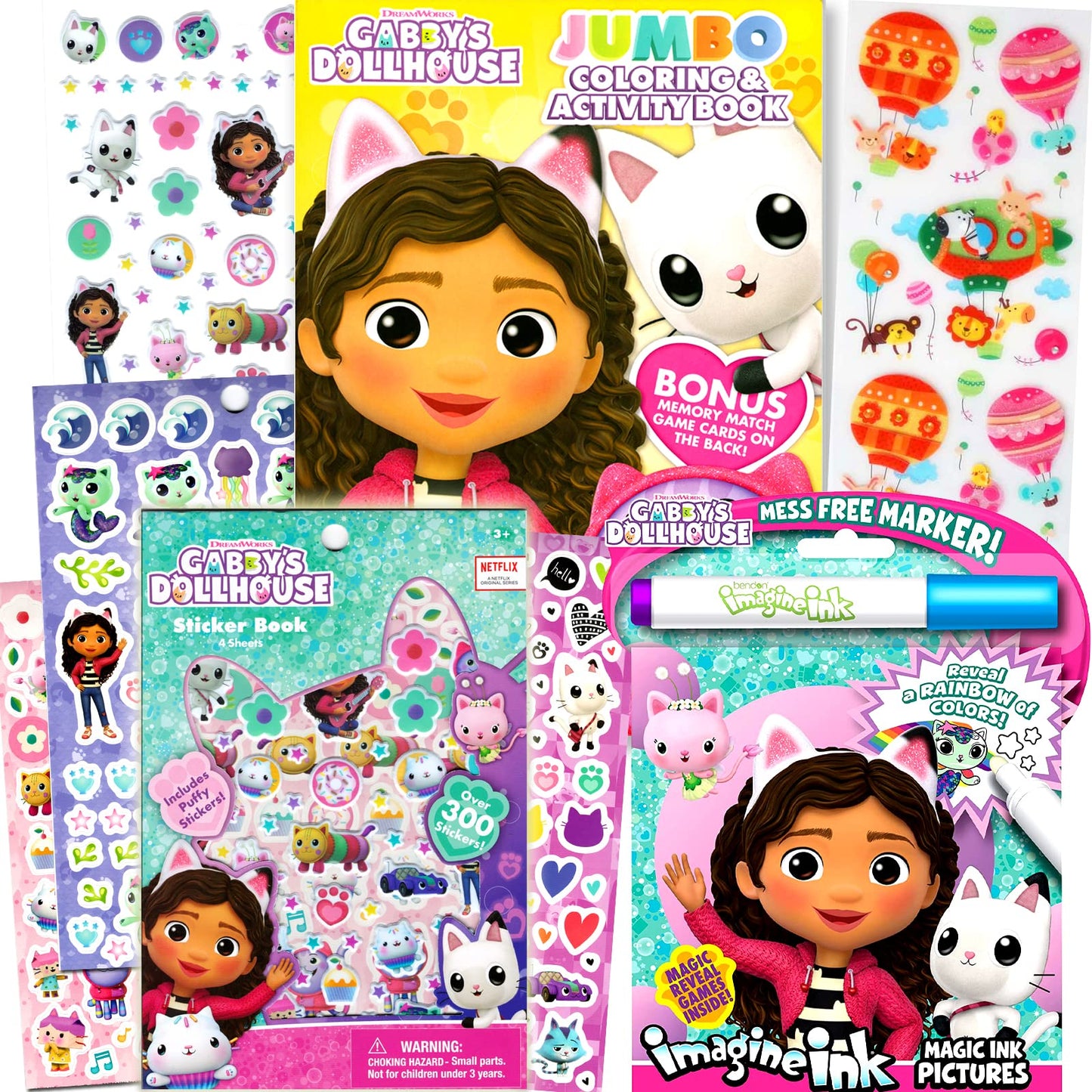 Gabbys Dollhouse Coloring Books Set for Girls - Bundle with Imagine Ink Kids Coloring Activity Book and More