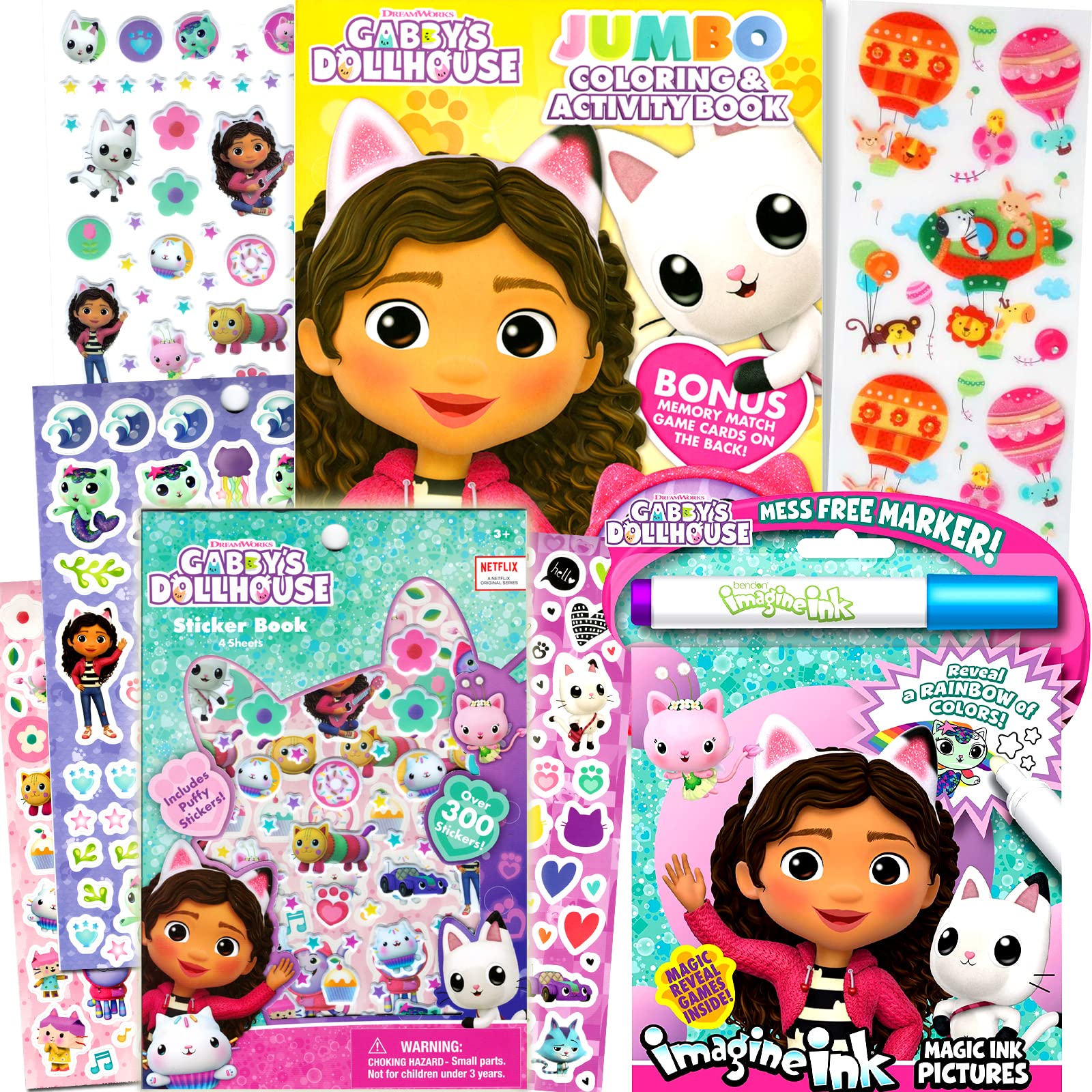 Gabbys Dollhouse Coloring Books Set for Girls - Bundle with Imagine Ink Kids Coloring Activity Book and More