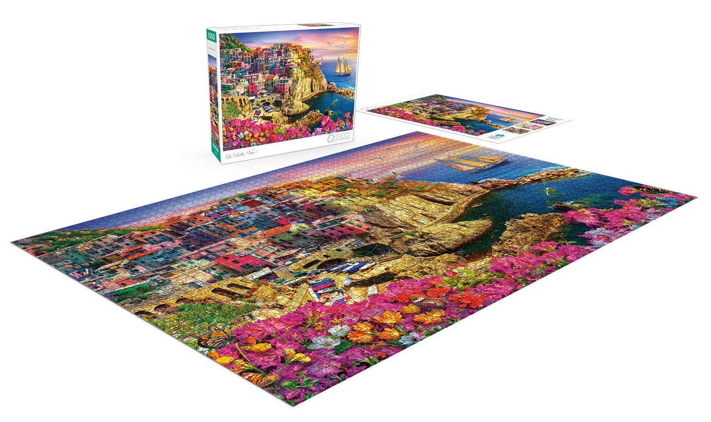 Buffalo Games 1500 Piece Jigsaw Puzzle - La Bella Vita, Large Multicolor, Paper Material, Model 2405, Perfect for Game Nights