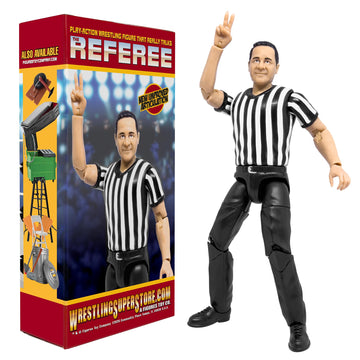 Figures Toy Company Ultimate Three Counting & Talking Wrestling Referee Action Figure with Deluxe Articulation for Wrestling Act
