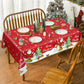 Staraise 3PCS Christmas Tablecloth, Red Rectangular Plastic Christmas Tablecloth, Winter Snowflake Snowman and Santa Claus Dispo
