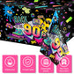 Tegeme 3 Pcs 90s Plastic Party Table Cover Back to The 90s Tablecloth 90s Birthday Party Decoration The 90s Hip Hop Party Supp
