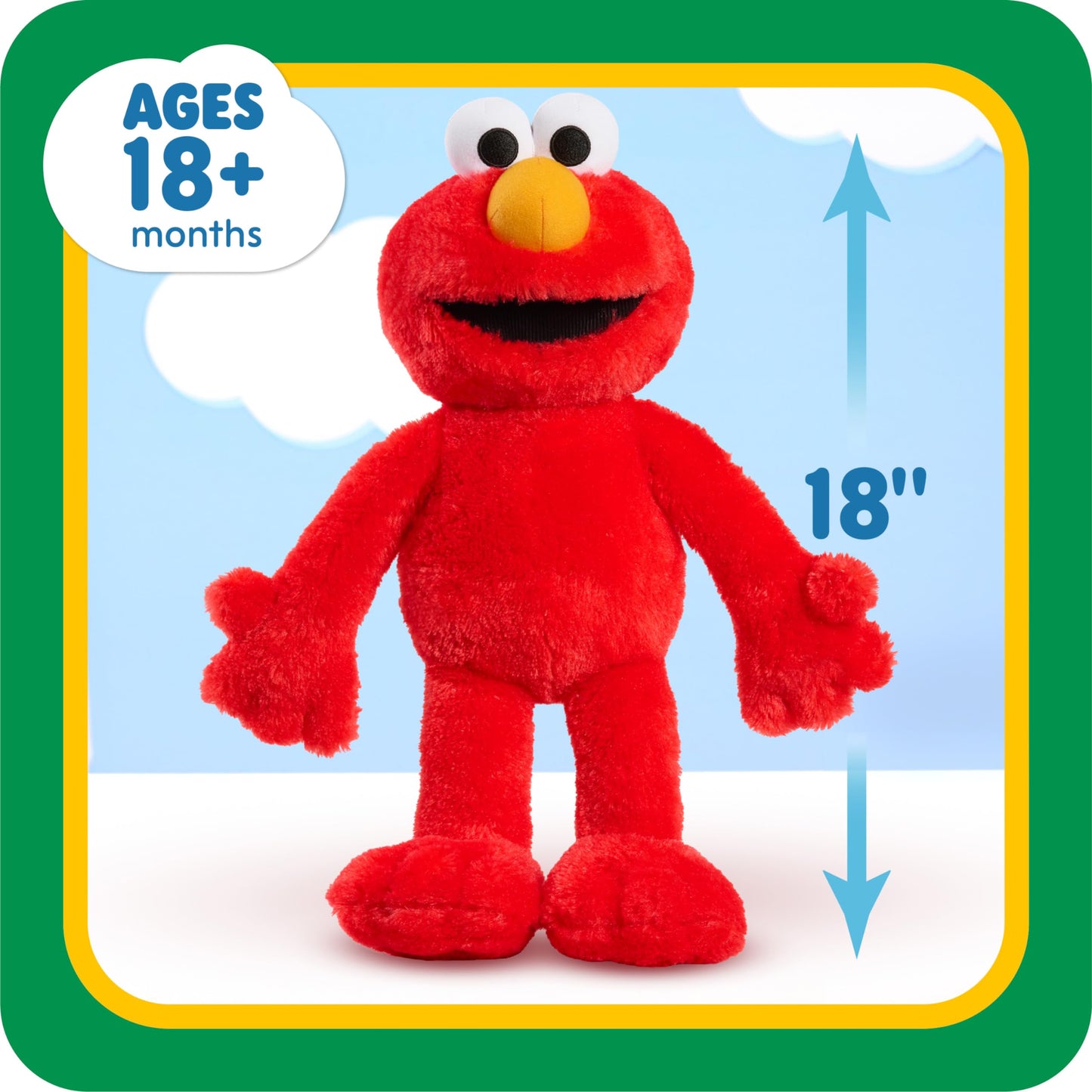 Just Play Sesame Street Big Hugs 18-Inch Large Plush Elmo Doll, Soft And Cuddly, Red, Pretend Play, Kids Toys For Ages 18 Month