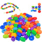Plastic Lacing Beads For Kids With Fun Shapes, Long String, And Brilliant Colors, Educational Occupational Therapy Toys-Fine Mot